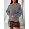 imagePRETTYGARDEN Women Off The Shoulder Sweater 2025 Fall Trendy Long Batwing Sleeve Knit Pullover Going Out Tops Winter ClothingGrey