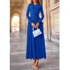 imagePRETTYGARDEN Womens 2025 Fashion Trendy Fall Long Sleeve Dresses Ruched Flowy Elegant Modest Boho Casual Beach Maxi DressRoyal Blue