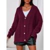 imagePRETTYGARDEN Womens Chunky Cardigan Sweaters 2025 Fall Oversized Cable Knit Long Sleeve Open Front Cardigans Winter ClothingBurgundy