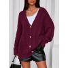 imagePRETTYGARDEN Womens Chunky Cardigan Sweaters 2025 Fall Oversized Cable Knit Long Sleeve Open Front Cardigans Winter ClothingBurgundy