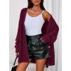 imagePRETTYGARDEN Womens Chunky Cardigan Sweaters 2025 Fall Oversized Cable Knit Long Sleeve Open Front Cardigans Winter ClothingBurgundy
