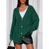 imagePRETTYGARDEN Womens Chunky Cardigan Sweaters 2025 Fall Oversized Cable Knit Long Sleeve Open Front Cardigans Winter ClothingDark Green