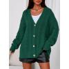 imagePRETTYGARDEN Womens Chunky Cardigan Sweaters 2025 Fall Oversized Cable Knit Long Sleeve Open Front Cardigans Winter ClothingDark Green