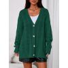 imagePRETTYGARDEN Womens Chunky Cardigan Sweaters 2025 Fall Oversized Cable Knit Long Sleeve Open Front Cardigans Winter ClothingDark Green
