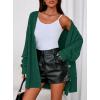 imagePRETTYGARDEN Womens Chunky Cardigan Sweaters 2025 Fall Oversized Cable Knit Long Sleeve Open Front Cardigans Winter ClothingDark Green