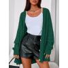 imagePRETTYGARDEN Womens Chunky Cardigan Sweaters 2025 Fall Oversized Cable Knit Long Sleeve Open Front Cardigans Winter ClothingDark Green