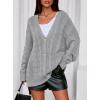 imagePRETTYGARDEN Womens Chunky Cardigan Sweaters 2025 Fall Oversized Cable Knit Long Sleeve Open Front Cardigans Winter ClothingGrey