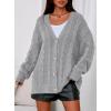 imagePRETTYGARDEN Womens Chunky Cardigan Sweaters 2025 Fall Oversized Cable Knit Long Sleeve Open Front Cardigans Winter ClothingGrey
