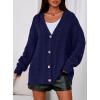 imagePRETTYGARDEN Womens Chunky Cardigan Sweaters 2025 Fall Oversized Cable Knit Long Sleeve Open Front Cardigans Winter ClothingNavy Blue