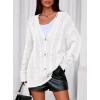 imagePRETTYGARDEN Womens Chunky Cardigan Sweaters 2025 Fall Oversized Cable Knit Long Sleeve Open Front Cardigans Winter ClothingWhite