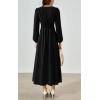 imagePRETTYGARDEN Womens Long Sleeve Maxi Dress 2025 Fall Trendy Elegant V Neck Flowy Wedding Guest Holiday Formal Long DressesBlack