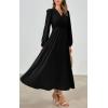 imagePRETTYGARDEN Womens Long Sleeve Maxi Dress 2025 Fall Trendy Elegant V Neck Flowy Wedding Guest Holiday Formal Long DressesBlack