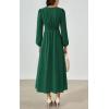 imagePRETTYGARDEN Womens Long Sleeve Maxi Dress 2025 Fall Trendy Elegant V Neck Flowy Wedding Guest Holiday Formal Long DressesDark Green