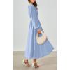 imagePRETTYGARDEN Womens Long Sleeve Maxi Dress 2025 Fall Trendy Elegant V Neck Flowy Wedding Guest Holiday Formal Long DressesLight Blue