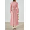 imagePRETTYGARDEN Womens Long Sleeve Maxi Dress 2025 Fall Trendy Elegant V Neck Flowy Wedding Guest Holiday Formal Long DressesPink