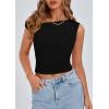 imagePRETTYGARDEN Womens Off Shoulder Tops 2025 Summer Trendy Casual Crop Top Cute Fitted Going Out Tshirts ShirtsBlack