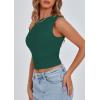 imagePRETTYGARDEN Womens Off Shoulder Tops 2025 Summer Trendy Casual Crop Top Cute Fitted Going Out Tshirts ShirtsDark Green