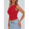 imagePRETTYGARDEN Womens Off Shoulder Tops 2025 Summer Trendy Casual Crop Top Cute Fitted Going Out Tshirts ShirtsRed