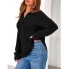 imagePRETTYGARDEN Womens Quarter Zip Pullover V Neck Fall Sweaters 2025 Long Sleeve Tops Collared Business Casual Winter ClothingBlack