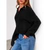 imagePRETTYGARDEN Womens Quarter Zip Pullover V Neck Fall Sweaters 2025 Long Sleeve Tops Collared Business Casual Winter ClothingBlack