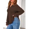 imagePRETTYGARDEN Womens Quarter Zip Pullover V Neck Fall Sweaters 2025 Long Sleeve Tops Collared Business Casual Winter ClothingBrown