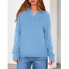 imagePRETTYGARDEN Womens Quarter Zip Pullover V Neck Fall Sweaters 2025 Long Sleeve Tops Collared Business Casual Winter ClothingLight Blue