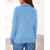 imagePRETTYGARDEN Womens Quarter Zip Pullover V Neck Fall Sweaters 2025 Long Sleeve Tops Collared Business Casual Winter ClothingLight Blue