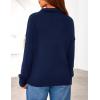 imagePRETTYGARDEN Womens Quarter Zip Pullover V Neck Fall Sweaters 2025 Long Sleeve Tops Collared Business Casual Winter ClothingNavy Blue