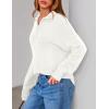 imagePRETTYGARDEN Womens Quarter Zip Pullover V Neck Fall Sweaters 2025 Long Sleeve Tops Collared Business Casual Winter ClothingWhite