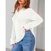 imagePRETTYGARDEN Womens Quarter Zip Pullover V Neck Fall Sweaters 2025 Long Sleeve Tops Collared Business Casual Winter ClothingWhite