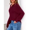 imagePRETTYGARDEN Womens Quarter Zip Pullover V Neck Fall Sweaters 2025 Long Sleeve Tops Collared Business Casual Winter ClothingWine Red