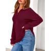 imagePRETTYGARDEN Womens Quarter Zip Pullover V Neck Fall Sweaters 2025 Long Sleeve Tops Collared Business Casual Winter ClothingWine Red