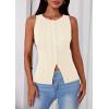 imagePRETTYGARDEN Womens Ribbed Tank Top Summer 2025 Open Front Button Down Sleeveless Shirts Fashion Clothing Going Out Vest TopsApricot
