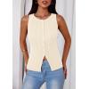 imagePRETTYGARDEN Womens Ribbed Tank Top Summer 2025 Open Front Button Down Sleeveless Shirts Fashion Clothing Going Out Vest TopsApricot