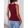 imagePRETTYGARDEN Womens Ribbed Tank Top Summer 2025 Open Front Button Down Sleeveless Shirts Fashion Clothing Going Out Vest TopsWine Red