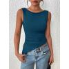 imagePRETTYGARDEN Womens Ruched Tank Tops 2025 Summer Sleeveless Slim Fit T Shirts Blouses Going Out Y2K Fashion ClothesPeacock Blue