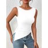 imagePRETTYGARDEN Womens Ruched Tank Tops 2025 Summer Sleeveless Slim Fit T Shirts Blouses Going Out Y2K Fashion ClothesWhite
