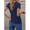 imagePRETTYGARDEN Womens Summer Casual Henley TShirts Short Sleeve V Neck Button Up Ribbed Knit Slim Fit Basic TopsDark Blue