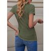 imagePRETTYGARDEN Womens Summer Casual Henley TShirts Short Sleeve V Neck Button Up Ribbed Knit Slim Fit Basic TopsGreen