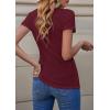 imagePRETTYGARDEN Womens Summer Casual Henley TShirts Short Sleeve V Neck Button Up Ribbed Knit Slim Fit Basic TopsRed