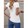 imagePRETTYGARDEN Womens Summer Casual Henley TShirts Short Sleeve V Neck Button Up Ribbed Knit Slim Fit Basic TopsWhite