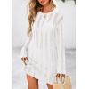 imagePRETTYGARDEN Womens Swimsuit Cover Up 2025 Summer Bathing Suit Swimwear Crochet Knit Dress Fashion Beach Vacation ClothesWhite