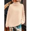 imagePRETTYGARDEN Womens Turtleneck Long Sleeve Sweater 2025 Fall Trendy Loose Fit Knit Tops Oversized Pullover SweatersApricot