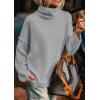 imagePRETTYGARDEN Womens Turtleneck Long Sleeve Sweater 2025 Fall Trendy Loose Fit Knit Tops Oversized Pullover SweatersLight Grey