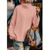 imagePRETTYGARDEN Womens Turtleneck Long Sleeve Sweater 2025 Fall Trendy Loose Fit Knit Tops Oversized Pullover SweatersPink