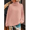imagePRETTYGARDEN Womens Turtleneck Long Sleeve Sweater 2025 Fall Trendy Loose Fit Knit Tops Oversized Pullover SweatersPink