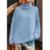 imagePRETTYGARDEN Womens Turtleneck Long Sleeve Sweater 2025 Fall Trendy Loose Fit Knit Tops Oversized Pullover SweatersSky Blue