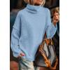 imagePRETTYGARDEN Womens Turtleneck Long Sleeve Sweater 2025 Fall Trendy Loose Fit Knit Tops Oversized Pullover SweatersSky Blue