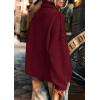 imagePRETTYGARDEN Womens Turtleneck Long Sleeve Sweater 2025 Fall Trendy Loose Fit Knit Tops Oversized Pullover SweatersWine Red