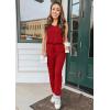 imagePRETTYGARDEN Womens Two Piece Outfit Sets Summer Casual Sleeveless Crewneck Tops Matching Travel Tracksuit Lounge WearRed